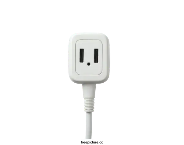[Transparent Background PNG]White Electrical Outlet with Cord
