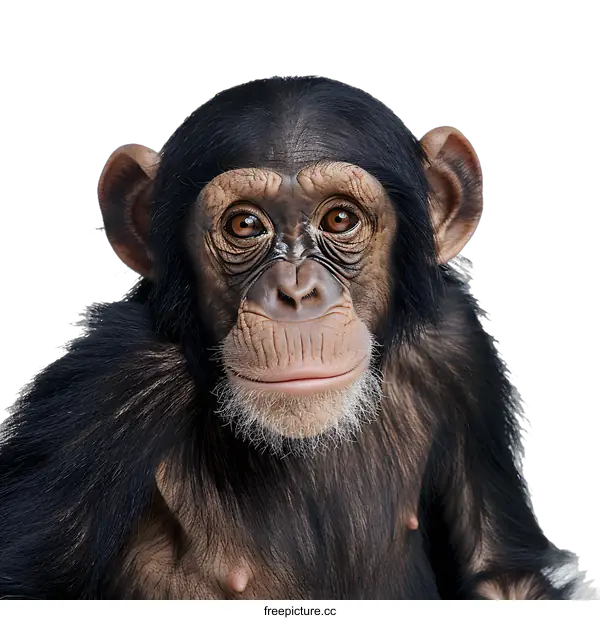 [Transparent Background PNG]Chimpanzee portrait