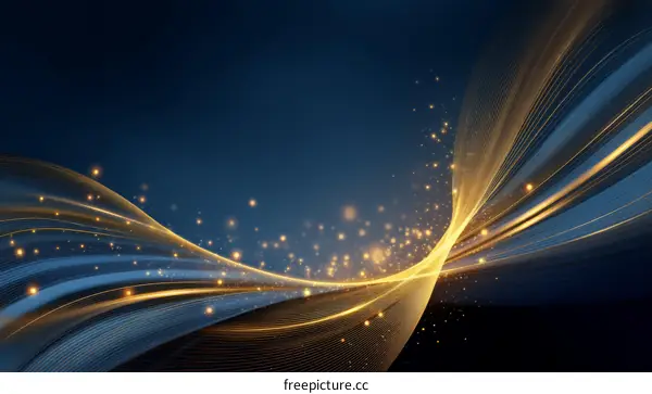 Abstract Golden Lines on Dark Background