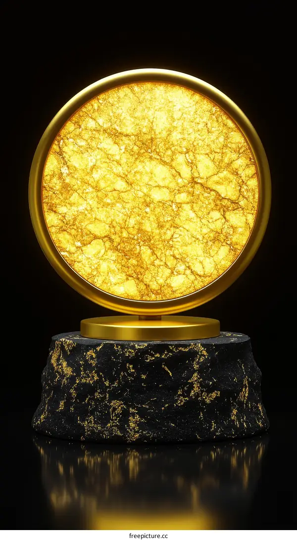 Golden Circular Decorative Art Piece