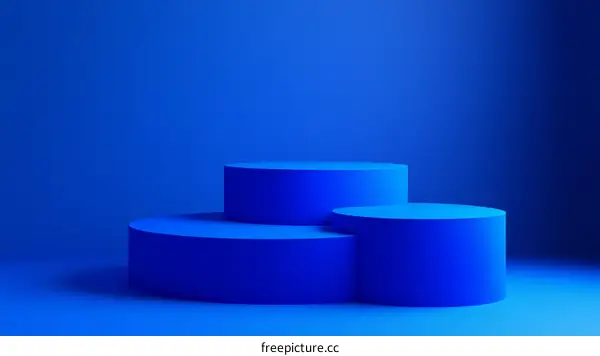 Abstract Blue Geometric Product Display Platform