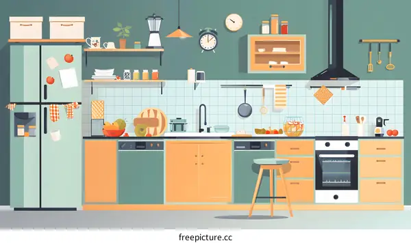 Modern Kitchen Interior Design Illustration