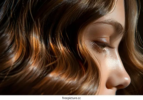 Close Up of a Woman with Wavy Hair