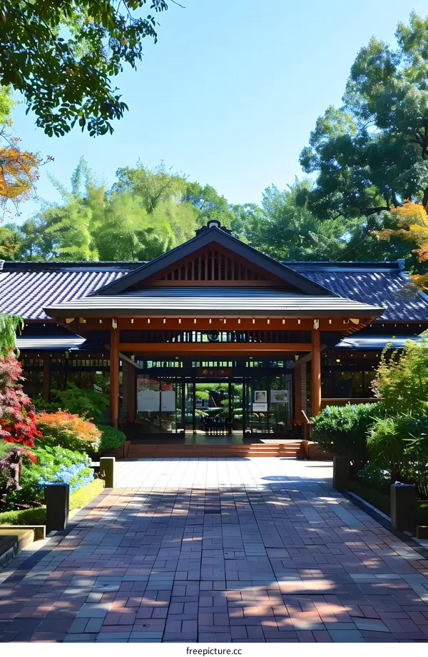 Japanese style house with a garden