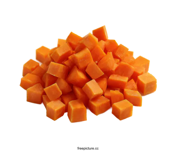 [Transparent Background PNG]Close up of Diced Carrots