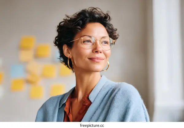 Confident Woman with Thoughtful Expression