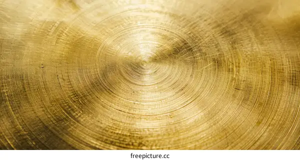 Concentric Circles Brass Metal Texture Background