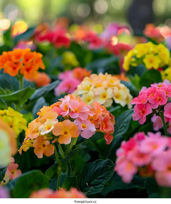 Close Up of Colorful Flowers in a Garden