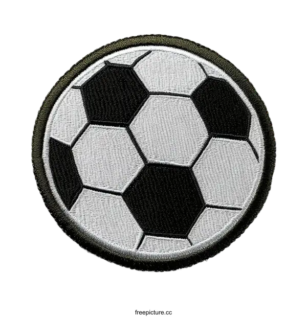[Transparent Background PNG]Embroidered Soccer Ball Patch Design