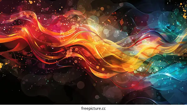 Abstract Colorful Flowing Lines Background Design
