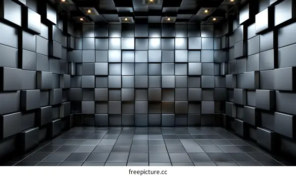 3D gray cube room