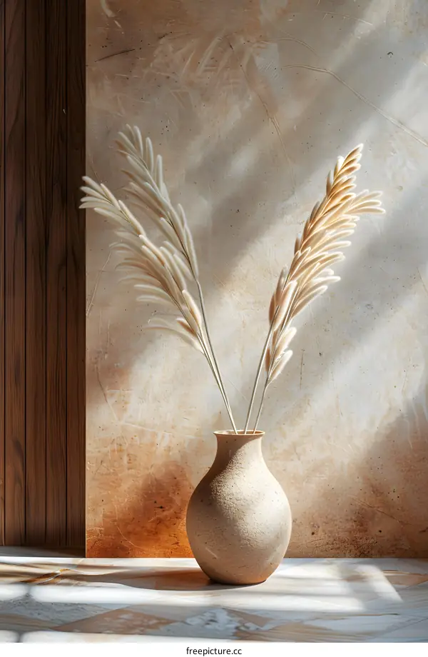 Dried Pampas Grass in a Vase