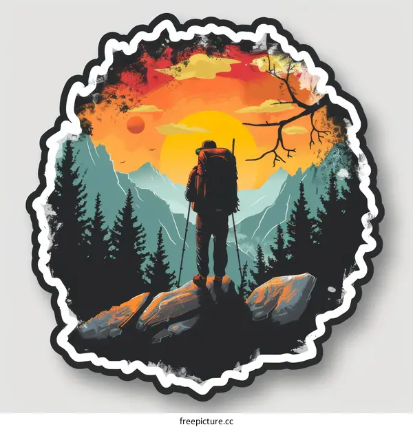 man hiking in the mountains