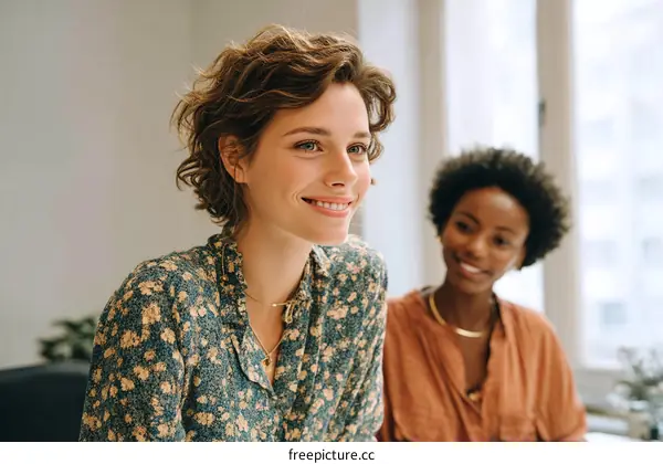 Two Diverse Women in Casual Conversation