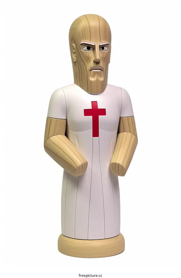 Medieval Knight Wooden Sculpture