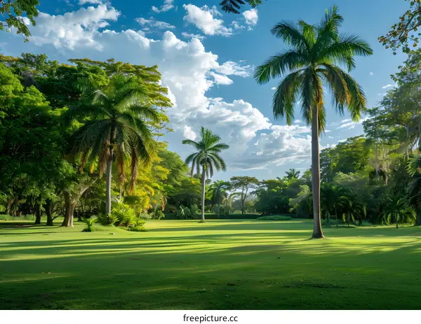 Palm trees in a park