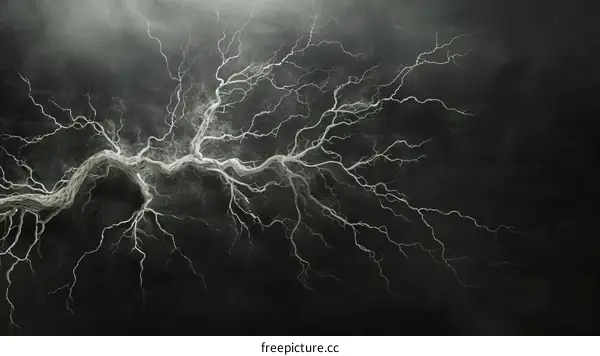 A tree with roots in the shape of lightning