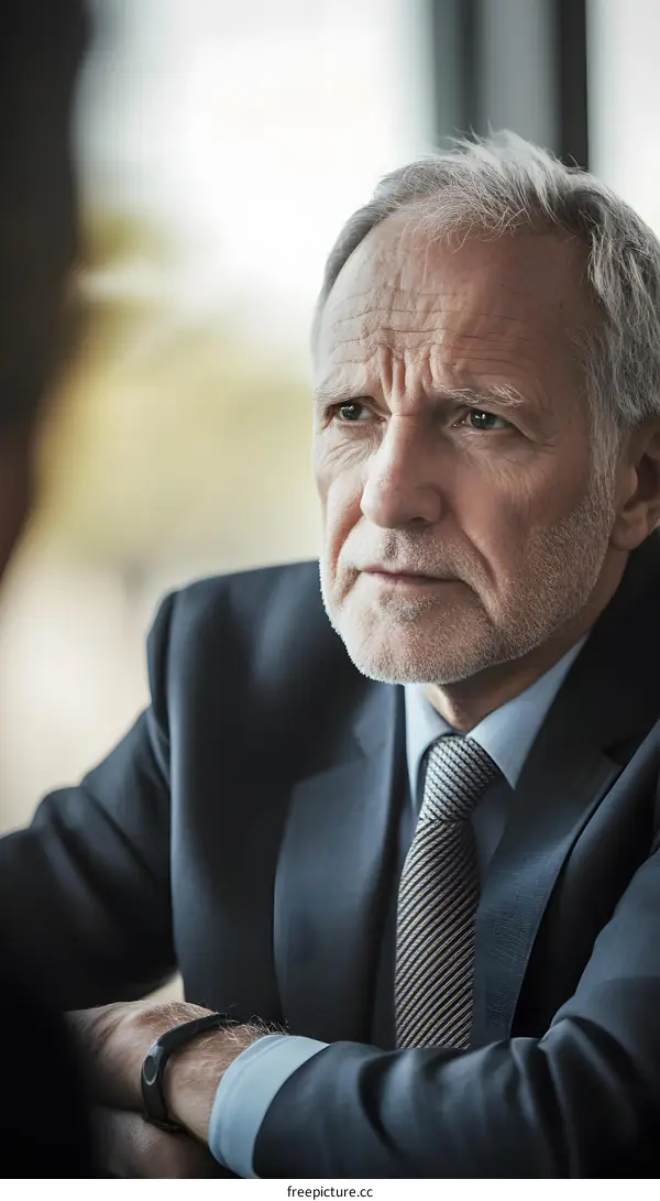 Portrait of a Serious Businessman in Suit