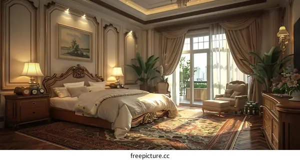 European-style luxury bedroom