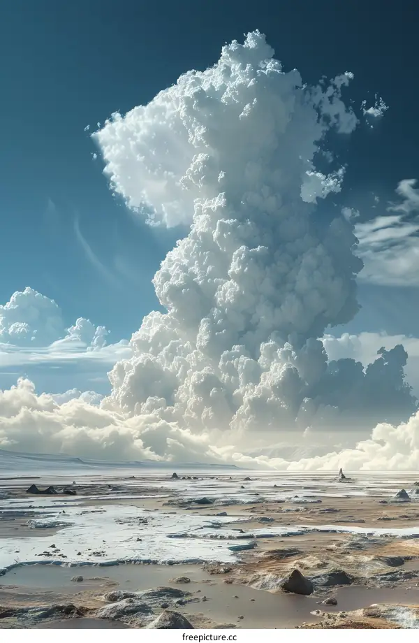 Cumulus Clouds Over a Desert