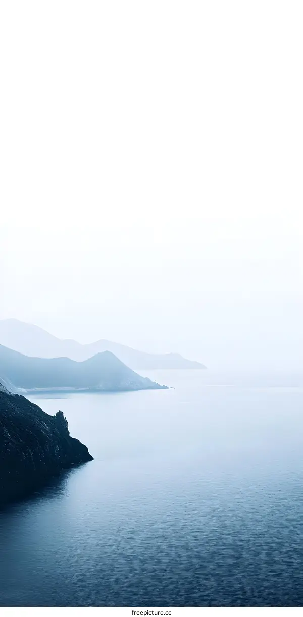Blue Water Coastline Minimalist Landscape Photo