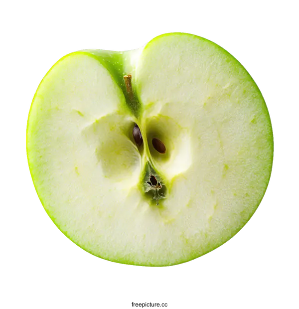 [Transparent Background PNG]Close Up of Green Apple Slice