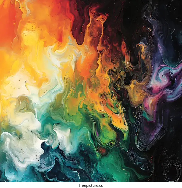 Abstract Colorful Swirls and Marbling