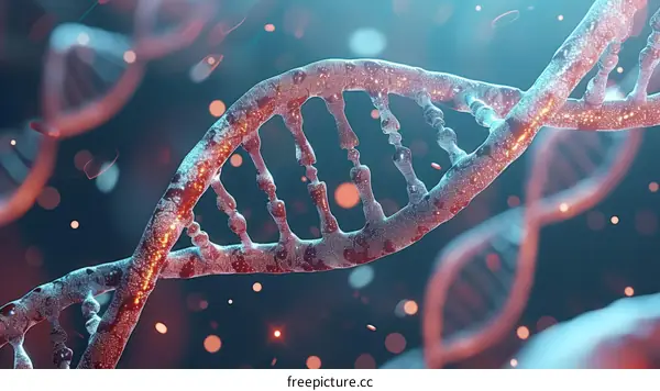 Glowing DNA Double Helix Illustration