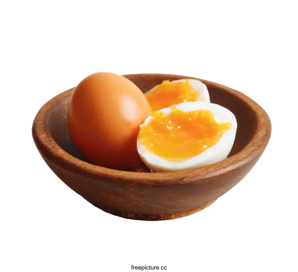 [Transparent Background PNG]Boiled Eggs in Wooden Bowl