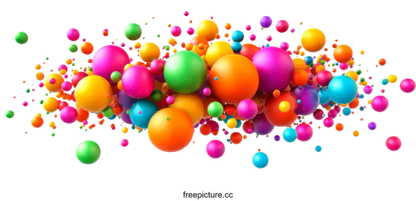 [Transparent Background PNG]Colorful Abstract Sphere Composition