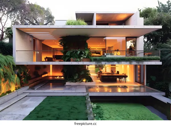 Modern Concrete House With Greenery