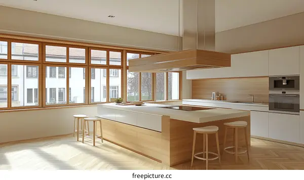 Modern Light Filled Wooden Kitchen Interior Design