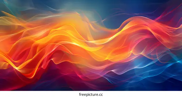 Abstract Colorful Flowing Energy Waves