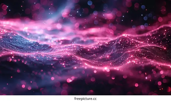 Abstract Pink Blue Bokeh Lights Blurred Background