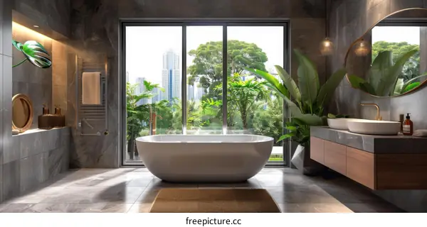Modern Tropical Bathroom Interior Design