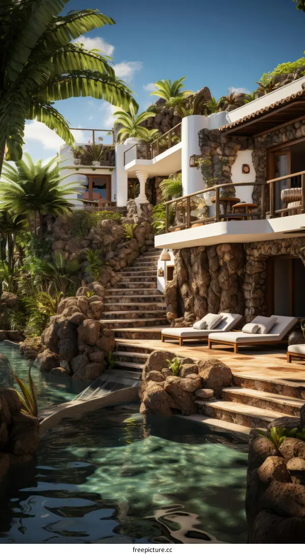 Modern tropical villa with pool