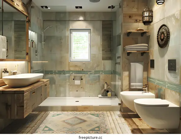 Modern eclectic bathroom