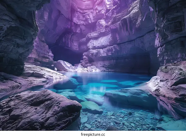 Underground Lake in a Mystical Cave