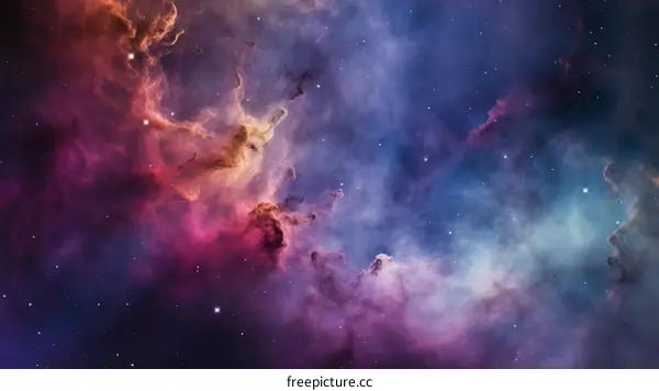 Interstellar Space Nebula and Stars