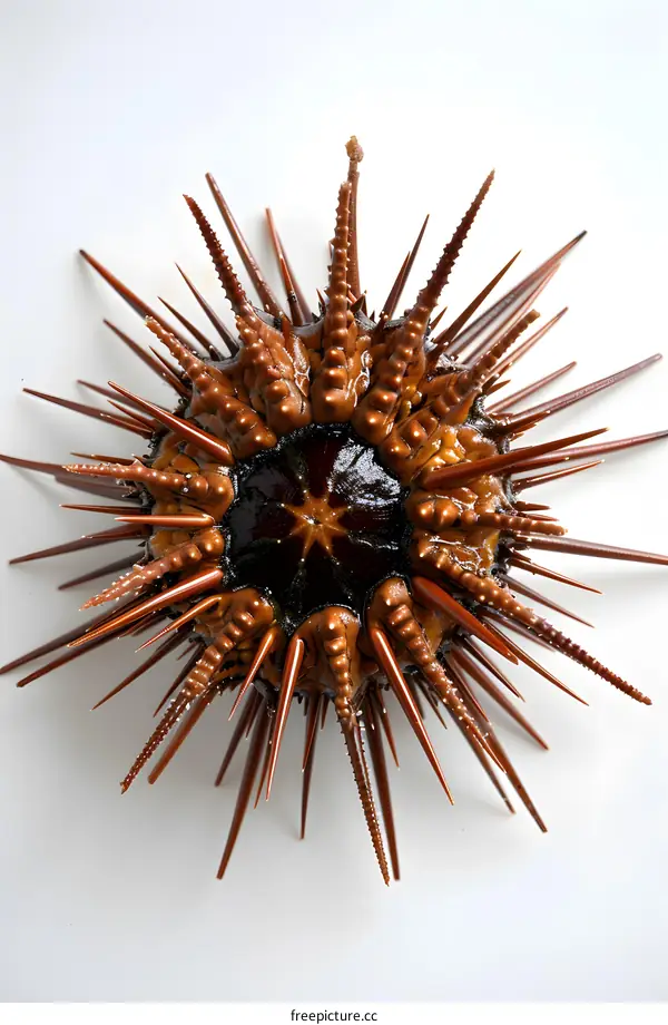 Sea urchin on white background