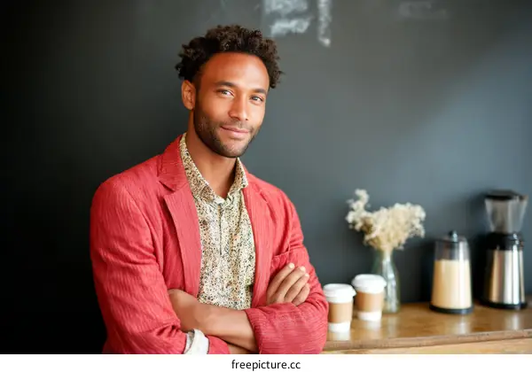 Confident Person in a Coffee Shop