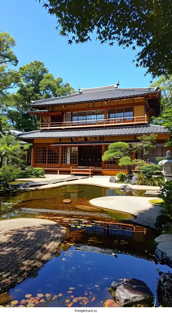 Japanese traditional house and garden