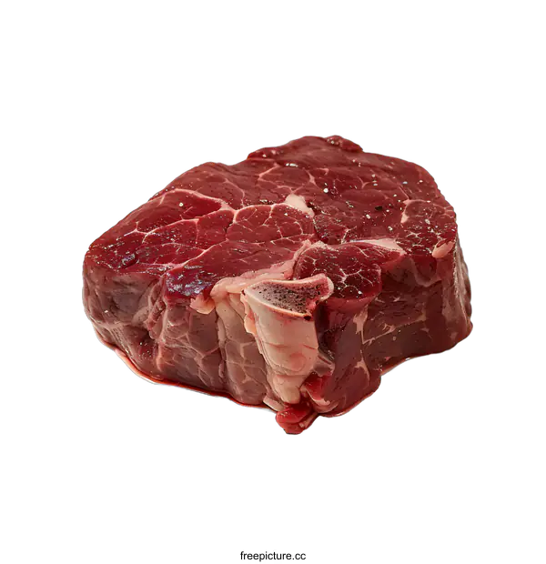 [Transparent Background PNG]Fresh Raw Beef Steak Isolated On White Background