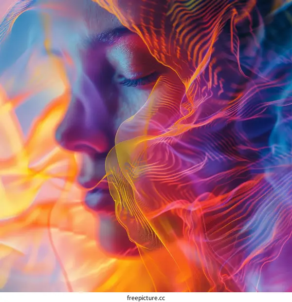 Portrait of a young woman with colorful scarf