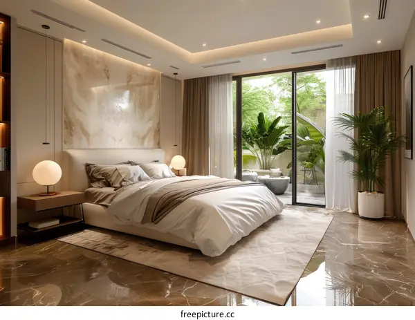 Modern Bedroom Interior Design with Outdoor View