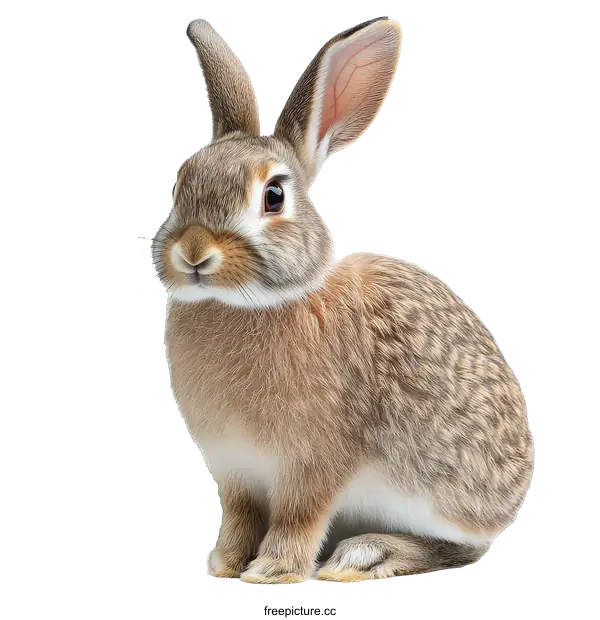 [Transparent Background PNG]Adorable Small Brown Rabbit Portrait