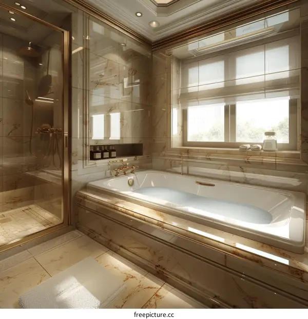 Luxury Bathroom Design with Gold Accents