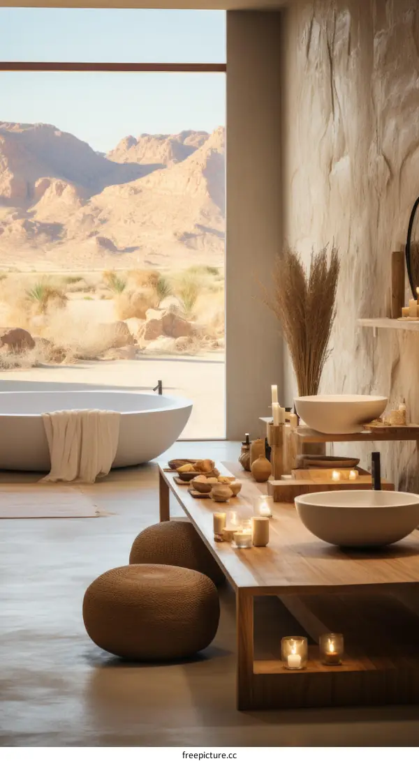 Bathroom with a Desert View
