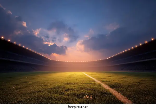 Empty Stadium at Sunset Sport Arena