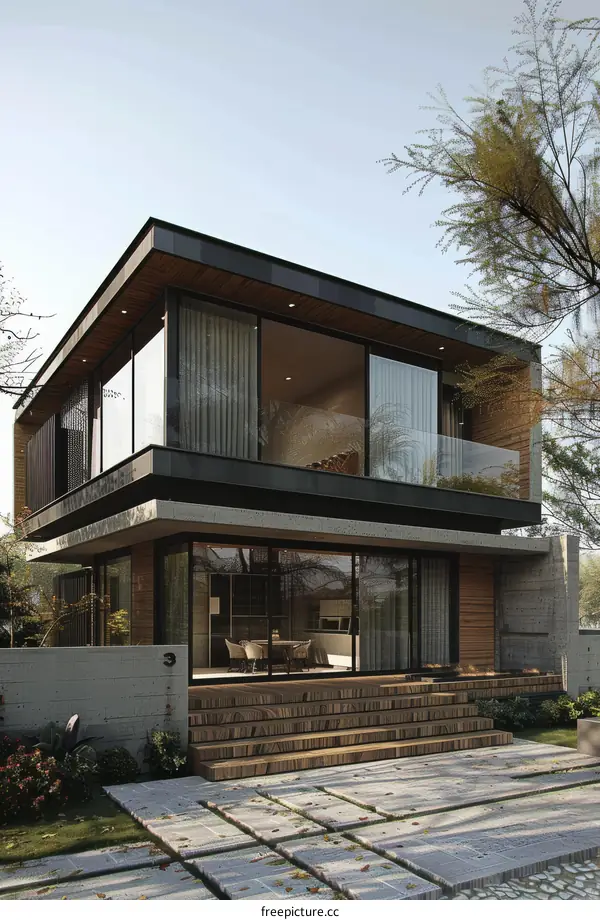 Modern House Exterior Design Illustration
